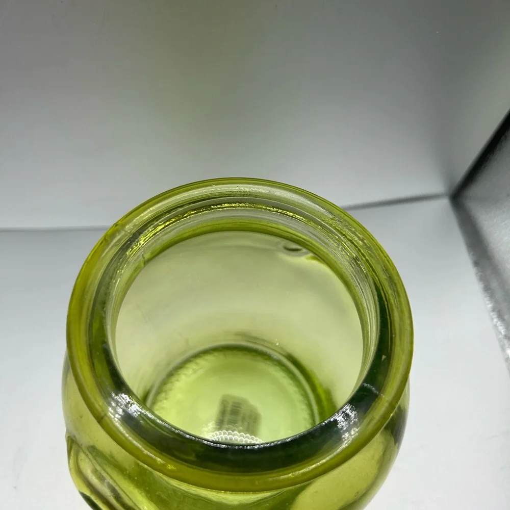 Crate & Barrel Recycled Green Glass Canisters Jar with Cork Stopper